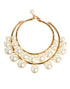Dolce & Gabbana Gold Brass Faux Pearl Crystal Statement Luxury Jewelry Necklace